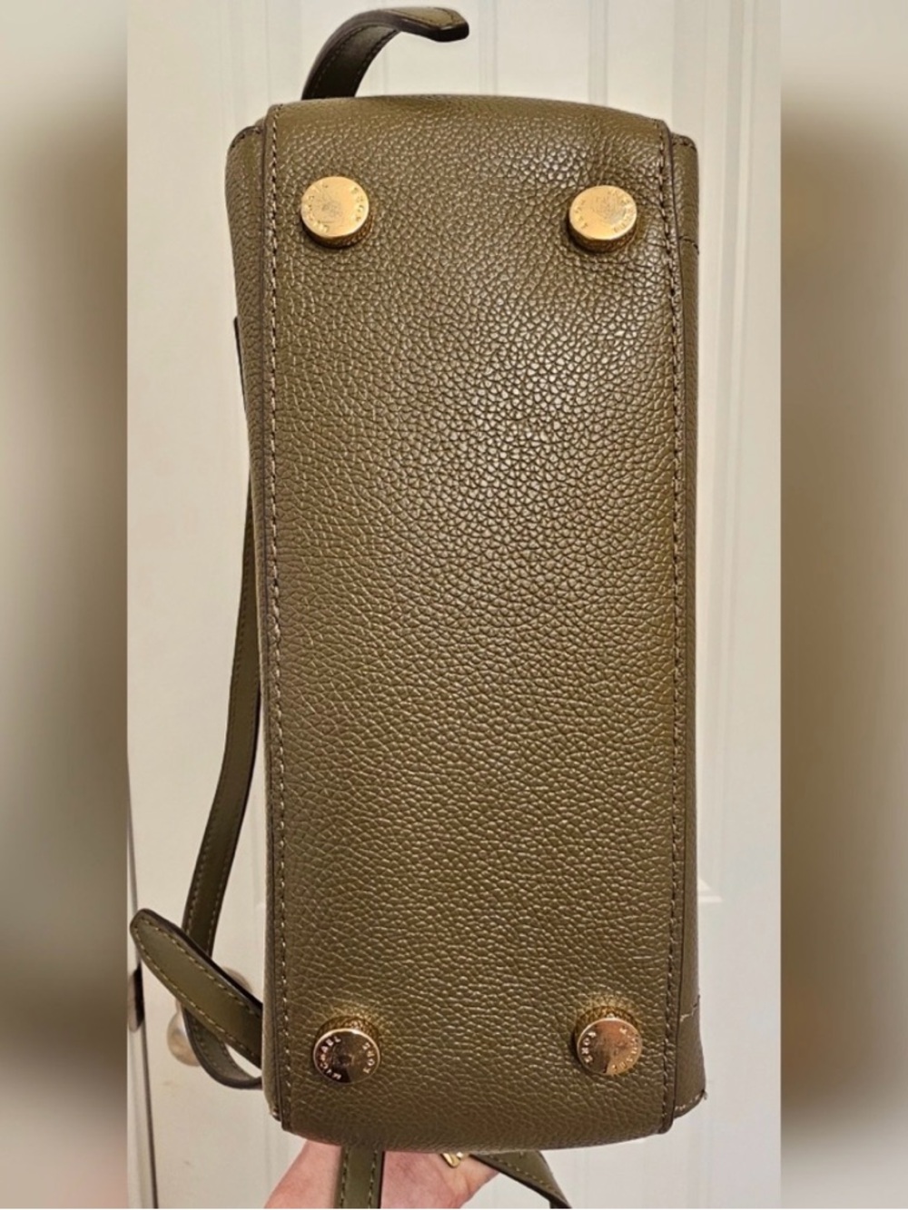 Michael Kors Olive Pebbled Leather Backpack with Gold Hardware - Picture 7 of 13